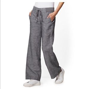 NY & company wide leg linen pants. Gray. Size XS